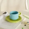 Tazze di piattini da viaggio caffè tazza nordica set di tazze decorate ceramiche per tè e set di piattini