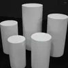 Dekorativa plattor Guld Vitfärg Rund Cylinder Pedestal Display Art Decor Plints Pillars For Wedding Party Holiday Home