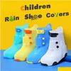 Couvre la pluie pour enfants Boots imperméables chaussures Ers Double couche de semelles non glissantes surchonne avec élasticité et pliable pour les filles de garçons Toddle DH6FJ