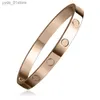 Bracelets de charme 6 mm Titanium Steel Cuff S Gold Silver and Rose Woman Man Luxury Bangles Couple Jewelry R Gift L46