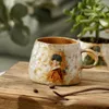 Tasses en céramique COFFET CUGS BALCK avec de grandes poignées pour les hommes femmes Porcelian Big Mug Tea