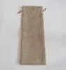 100pcs أكياس زجاجة النبيذ JUTE 15CMX37CM الزجاجة الشمبانيا يغطي أكياس هدية الكتان BRILAP Hessian Packaging Bag #exj67 ll