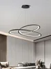 Plafondlampen woonkamer kroonluchter eenvoudige en creatieve ringlamp moderne balktafel Noordse licht luxe hal