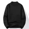 Men's Sweaters Pullover Soft Sweater Winter Velvet Shirts Brand Clothing Knitted Fleece Warm Cold Blouse Slim Fit Bottom