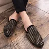 Casual Shoes Half For Men Leather Mules Fashion 2024 Slipper Backless Loafers Retro Flat Heel Party Slippers