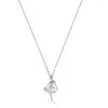 Подвесные ожерелья роскошные 925 серебряного серебряного балетного ожерелья минималистского стиля