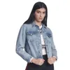 Jaqueta de jeans com ode ode tecida Nova mulher sofisticada jeans Jaket Super Cropped Black Standard Winter Knited Womens Casual Jean Jackets