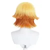 Feestvoorraden Agatsuma Zenitsu Cosplay Pruik voor Aldult Anime Korte Golden Straight Synthetic Pruiken Halloween -kostuum