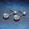 Stud Earrings E103 Lefei Fashion Color D Diamondset Classic Moissanite Round Dangle Earring Charm Women 925 Sterling Silver Party Jewelry