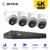 Sistem Annke 4K POE Video Gözetim Kameraları Sistemi 8CH H.265+ 8MP NVR 4K Güvenlik Kamerası CCTV Kiti Ses Kayıt 8mp IP Kamera