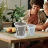 5Pcs Root Control Transparent Flower Pots Breathable Plastic Plant Nursery For Planting Phalaenopsis Orchids Planters 240325