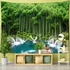 Arazzi Foresta di bambù e Pigeon Murale Murale cinese Murale Murale TV sospeso TV Home Decor Home