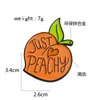 Cute Cartoon Little Yellow Peach Alloy Fruits Brooch Just Peachy Collar Enamel Pins Paint Badges Jewelry Gift for Friends
