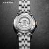 Relógios femininos Sinobi de alta qualidade Moda ES Moda Aço inoxidável Senhoras Mecânicas Design Original Design Elegante Relógio L240402