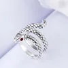 Cluster Anneaux 2024 Punk Vintage 925 Sterling Silver Twine Snake Open pour les femmes Anti-Allelergy XR112