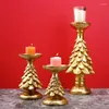 Kaarsenhouders hars golden kerstboom kandelaar beeldjes voor desktop decoratiehouder ornament accessoires slaapkamer cadeau s/m/l