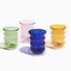 Wine Glasses Colored Spiral Glass Double Wall Cup Home Heat Resistant Wavy Coffee Mug Milk Mousse Office Juice Water Drinking