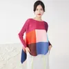 Women's T Shirts SuperAen Spring Long Sleeve Casual Loose T-shirt Fashion Folds Korean Style O-neck Asymmetrical Pullover