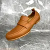 Casual schoenen Bruin zacht leer voor mannen Handgemaakte lente herfsttjes Loafers glijden op boot heren flats mocasines