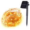 Decorações de natal Solicitação de lâmpada de plugue de terra do gramado Solar 100 LED 10m String Home Over Outdoor Garden Fairy Light Copper Wire 13 9LS G2 DRO DHMOD