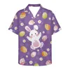 Koszulki męskie Hycool Cestive Collection Easter Egg Print Lapel Short Sleeve Hawaiian Shirt for Men