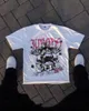 Männer T-Shirts Amerikaner Gothic Shruy Letter Print Übergroßes T-Shirt Herren Mode Retro losen vielseitig Harajuku Kurzärärmungs-Paar Style 2445