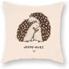 Pillow Cute Animal Throw Cases Home Decorative Hedgehog Hug Each Other Sweet Cover Super Soft Square Couple Gifts
