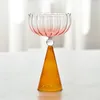 Verres à vin Verre Pétal Gradient Water Wave Lignes Cocktail Cocktail Colorful Gobelet Champagne Blender