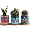 Vases Mandala Flower Pot Desktop Ceramic Potted Succulent Plant Home Decoration Planter