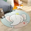 Teppiche GBB5018 Süßes Cartoon Affe Rundkilsiges Wohnzimmer Garderobe Schwenkstuhl Hängende Korbmatte Kinderdecke