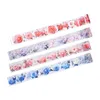 Ogłoszenie prezentowe 1 Roll Bronzing Laser Flowers Plant Tape Sticker Sticke Etykiety DIY Scrapbooking Ręcznie robione maskowanie materiałowe