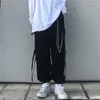 メンズトラックスーツアレンズテックウェアセットブラックカーゴパンツシャツキット半袖シャツネクタイ韓国ストリートウェアヒップホップハラジュクスプリング