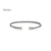 Bracelet Designer Bangle Twisted Pearl Head Women Fashion Versatile Twist Bracelets Fashion Jewelry Platinum Plated Wedding Gifts 5MM 4MM Thick DY Brand