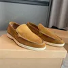 Мужская повседневная обувь LP Loafers Плоская замшевая корова Кожа кожа Oxfords Loro Moccasins Summer Walk Comfort Loafer Slip on Loafer Rubber Sole-Flats EU35-47 T46