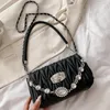 Bolsas de ombro Ladies Sling 2024 Crossbody for Women Fashion Rhinestone Bolsa Designer Feminino Messenger Messenger Bag