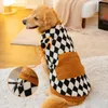 ペットコスチュームの衣装のための犬アパレル格子縞のベスト子犬の服のセーターラブラドール衣類冬のファッション