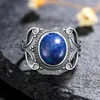 Anelli a grappolo naturale 8 da 10 mm Ring di dito in pietra Moonstone di gioielli Labradorite per donne regalo 925 Sterling Silver