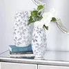 Vaser 14 "Dekoration Heminredningar 11" H Floral Handmade Daisy Cut Out White Ceramic Vase Set of 2Freight Free Decor Garden