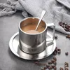 Mokken 304 Roestvrij staal Europees Stijl Koffie bekeer Kantoor Drinken Dubbele laag Tea Creative Set Mok