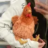 Simulation créative drôle de poulet en peluche Jouets mignons de décoration de chambre à domicile en peluche douce pour enfants cadeaux de Noël d'anniversaire 240325