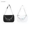 Axelväskor Nylon Purses Retro Underarm Bag Shopping Purse Trendy Chain Handbag Tote Fashion Clutch With Zipper