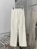 Pantalon de deux pièces pour femmes 2024 Spring Luxury Fashion Femmes 50% Mateau de blazer blanc en laine avec des sutis de piron de pirage chic Femme décontracté GDNZ 2.18