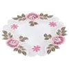 TABLEAUX 6 pcs fleur blanc circulaire tapis de salle à manger soies et satines rotondité isolée tasse de café décoratif
