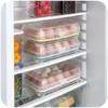 収納ボトル卵ホルダー冷蔵庫15グリッド卵トレイボックス透明な積み重ね可能なプラスチック容器青