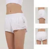 LL Womens Yoga 2.5 Shorts Outfits With Exercise Fitness Wear Short Pants Girls Running Elastic Pants Sportswear Pockets Speed Up Quick Drying