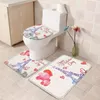 Bath Mats Valentine's Day Eiffel Tower 3 Piece Bathroom And Rug Sets Non-Slip Doormat Runner Rugs Water Absorbent Toilet Floor