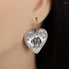 Dangle Earrings Women's Fashion Beautifully Engraved Elephant Animal Heart Shape Pendant Birthday Party Dinner Accessories