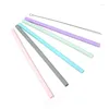 Drinking Straws 5pcs/pack Portable 11mm Silicone Straw Set With Cloth Bag Packed Juice Milk Tea Drink Reuse