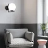 Lampe murale sphérique brèves lumières nordiques simples en or noir pour l'étude de chambre à coucher