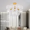 Plafondlampen creatief Noordse type LED voor slaapkamer woonkamer appartement minimalistisch kunstglas bubbels bol decor luminaire